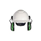 3M Occupational Health & Env Safety X-Series Cap Mount Earmuffs, Black & Green (665510271)