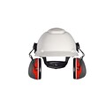 3M Occupational Health & Env Safety X-Series Cap Mount Earmuffs, Black & Red