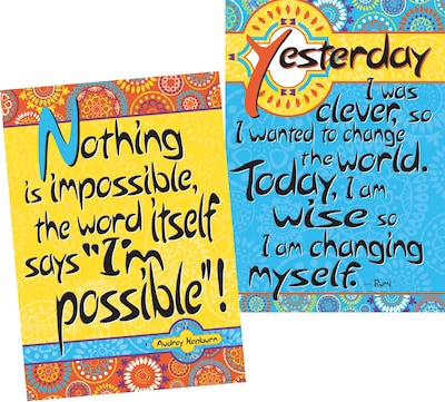 Barker Creek 13-3/8 x 19 Moroccan Im Possible Poster Duet Set, 2 Posters/Set