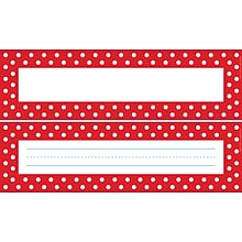 Barker Creek Double-Sided Red & White Dot Name Plates & Bulletin Board Signs, 12 x 3.5, 36/PK