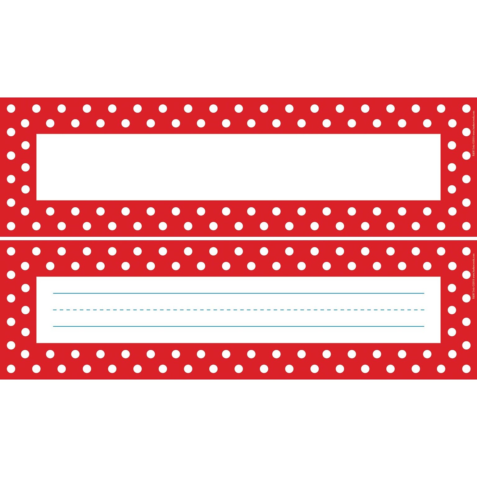 Barker Creek Red & White Dots School Name Plates, 12 x 3.5, 36/Pack (LL1429)