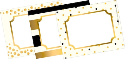 Barker Creek Gold Name Badges & Self-Adhesive Labels, 3-1/2 x 2-3/4, multi-design set, 45/Pack