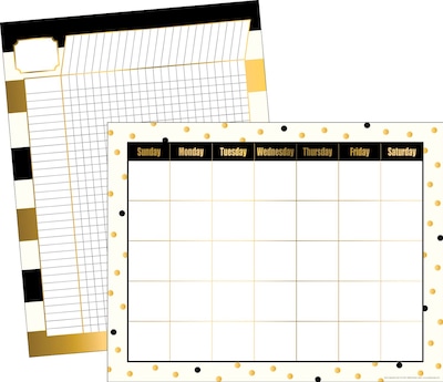 Barker Creek 17 x 22 Gold Calendar & Incentive Chart, Reproducible Activities on the Backs, 2/Set