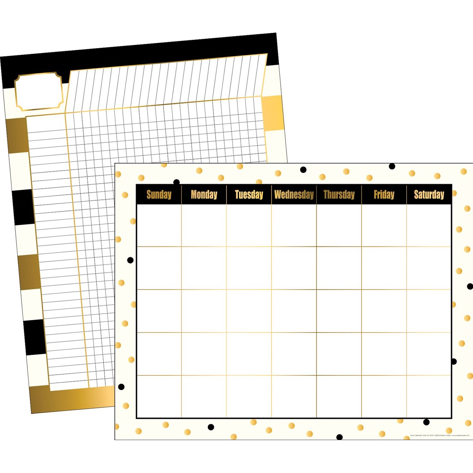 Barker Creek Gold 22 x 17 Daily & Monthly Wall Calendar, Reversible, 2/Set (LL576)