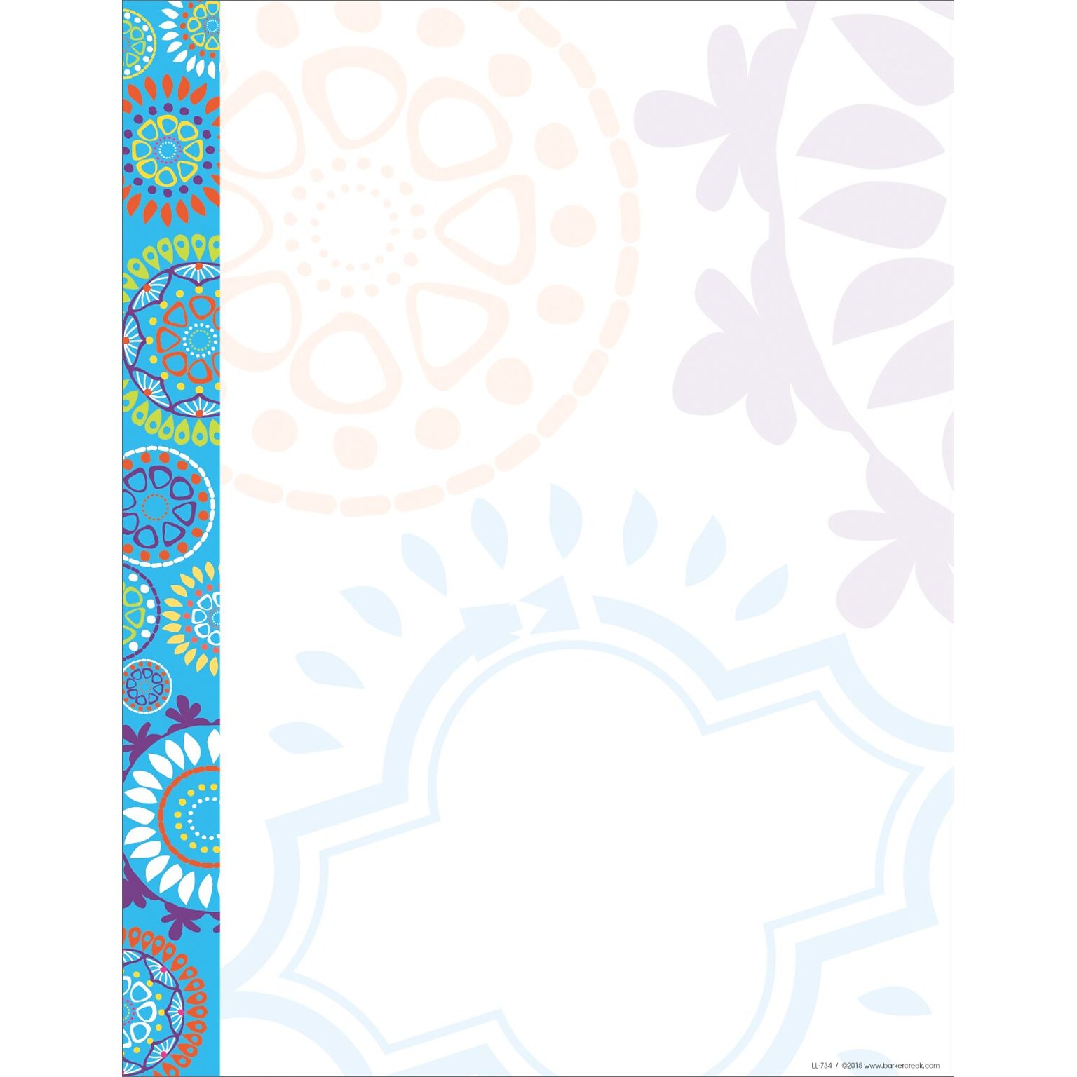 Barker Creek Moroccan 8.5 x 11 Color Multipurpose Paper, 24 lbs. Multicolored, 50 Sheets/Ream (LL734)