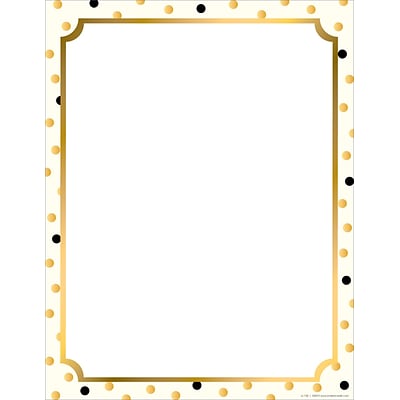 Barker Creek Computer Paper, 20 lbs., 8.5 x 11, Gold Outline, 50 Sheets/Pack (LL741)