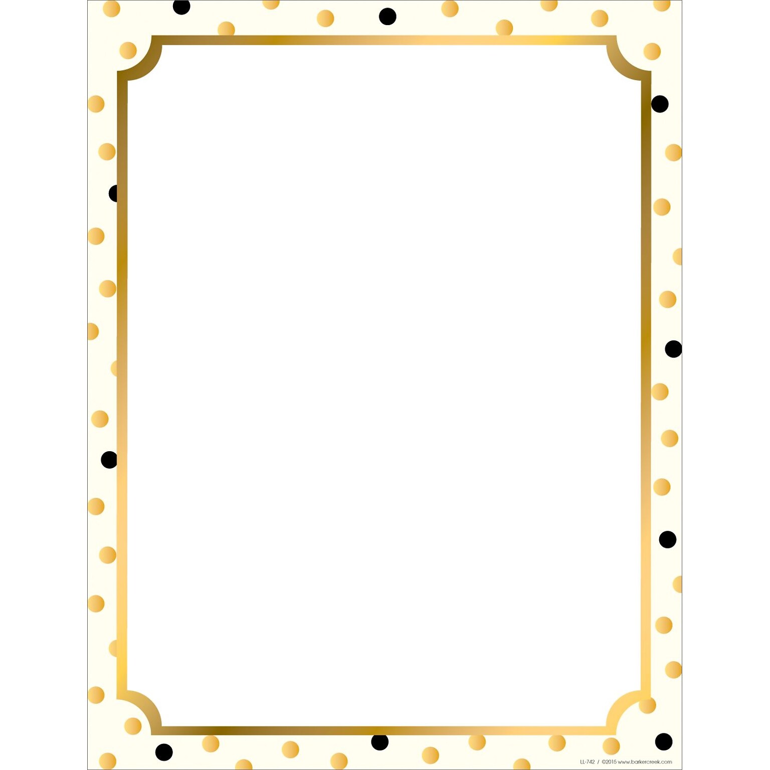 Barker Creek Gold Designer 8.5 x 11 Color Multipurpose Paper, 24 lbs. Multicolored, 50 Sheets/Ream (LL741)