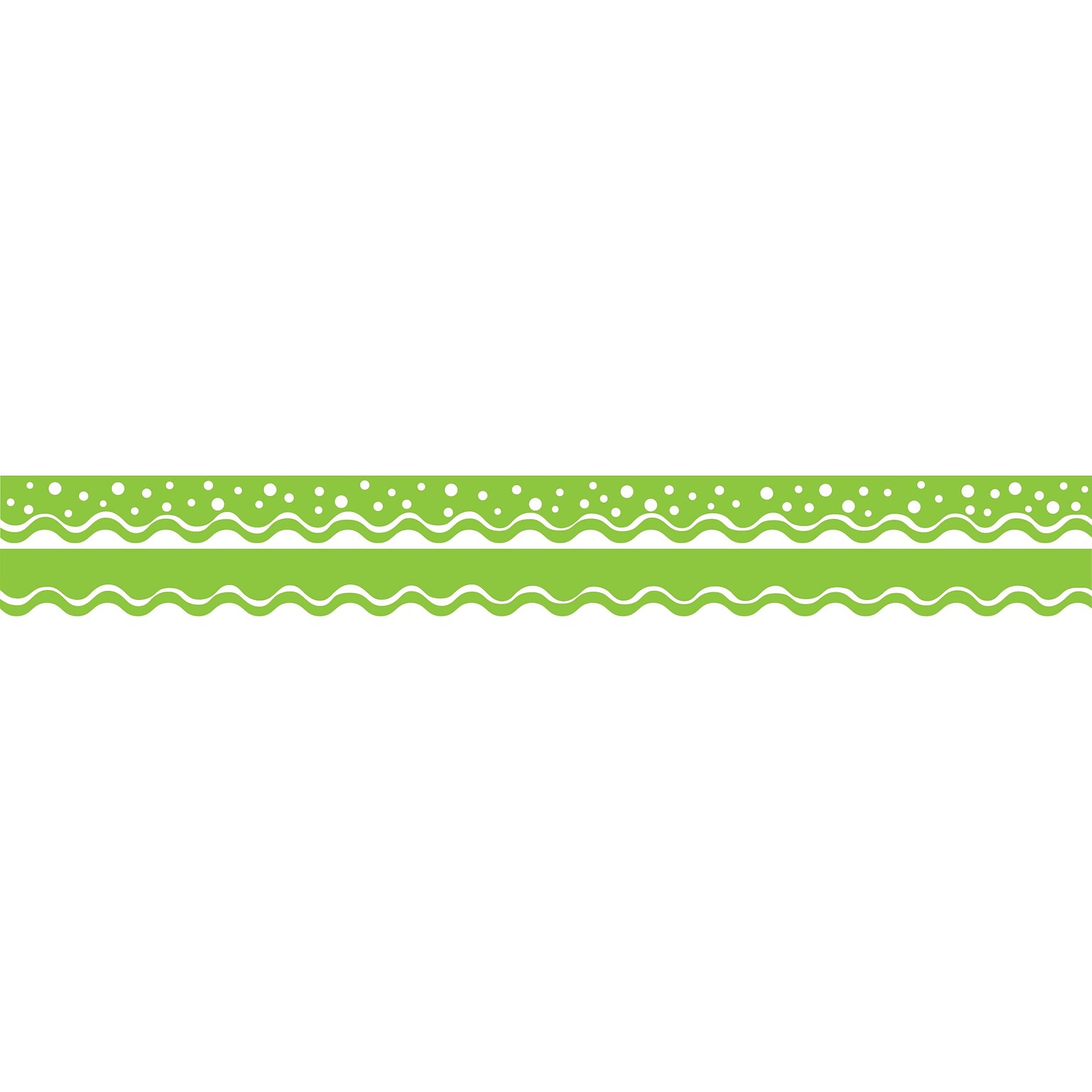 Barker Creek Double-Sided Scalloped Border, 36 x 2.25, Happy Lime, 13/Pack (LL995)