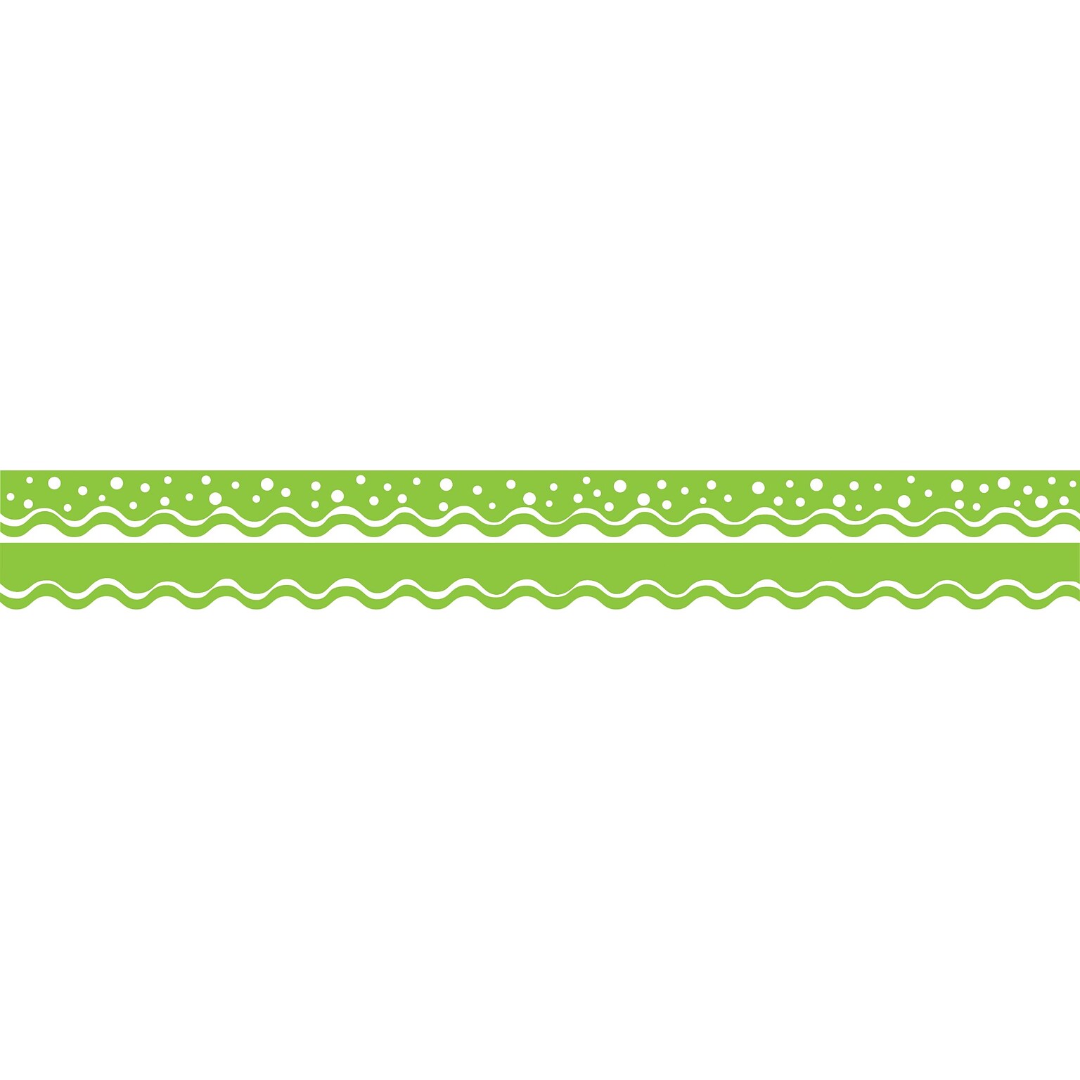 Barker Creek Happy Lime Green Double-Sided Scalloped Edge Border, 39 feet of 2-1/4 Border/Pack