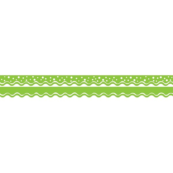 Barker Creek Happy Lime Green Double-Sided Scalloped Edge Border, 39 feet of 2-1/4 Border/Pack