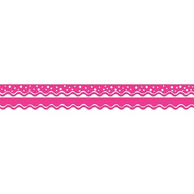 Barker Creek Happy Hot Pink Double-Sided Scalloped Edge Border, 39 feet of 2-1/4 Border/Pack