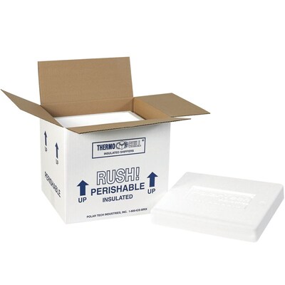10.5" x 8.25" x 9.25" Insulated Shipping Containers, 1.5" Thick, 2/Carton