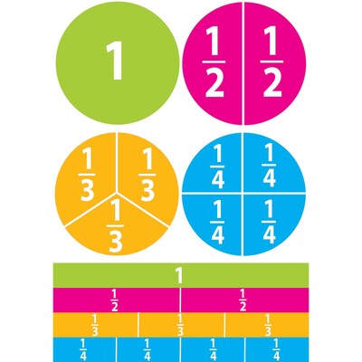 Ashley Math Die Cut Magnet, Beginning Fractions, 20/Pack (ASH10062)
