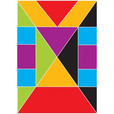 Ashley Math Die Cut Magnet; Tangrams, 5/Pack