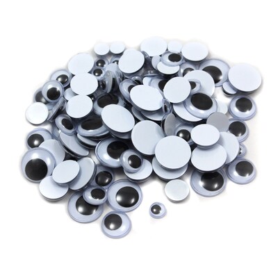 Charles Leonard Creative Arts™ Round Wiggle Eyes; Black, Assorted Sizes, 10/Pack