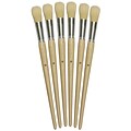 Chenille Kraft Company® Round Paint Brushes With Long Handle; Natural Bristle, #12, 5/Set
