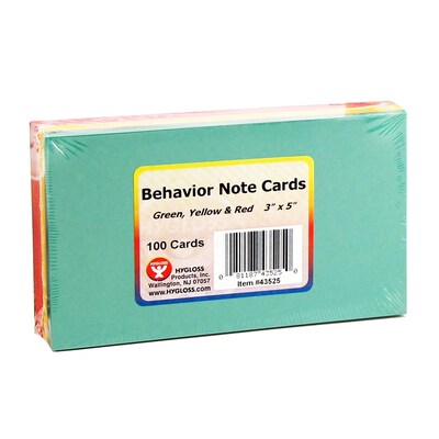 Hygloss Behaviour Cards, Note, 100/Pack