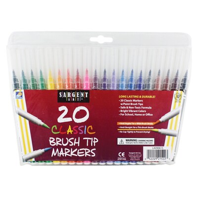 Sargent Art 20-Count Classic Marker; Brush Tip, 8/Pack