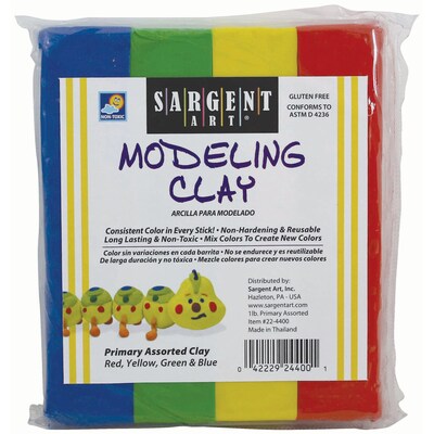 Sargent Art Modeling Clay, 4 Primary Colors, 1 lb. (SAR224400)