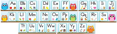 Carson-Dellosa Colorful Owls Alphabet Bulletin Board Set, 8 Pieces/Set