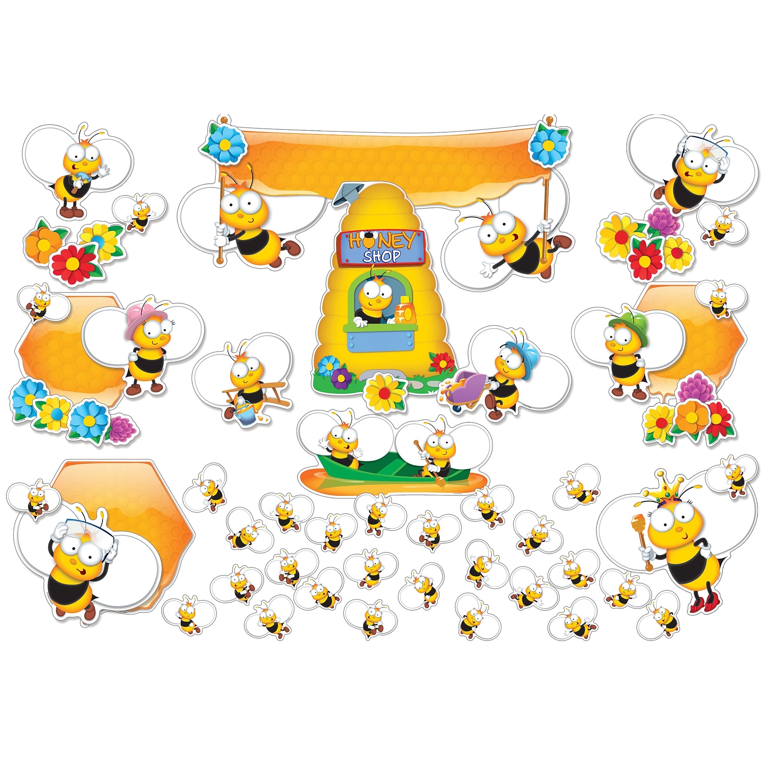 Carson-Dellosa Buzz Worthy Bees Bulletin Board Set, 67 Pieces/Set