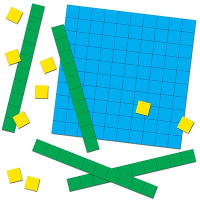 Carson-Dellosa Base Ten Blocks Manipulative, 12/Set