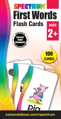 Spectrum Flash Cards, First Words, 100/Pack