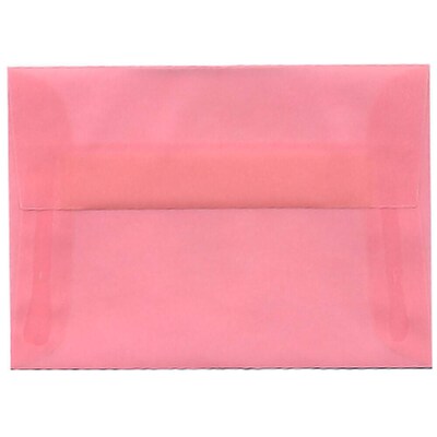 JAM Paper 4Bar A1 Translucent Vellum Invitation Envelopes, 3.625 x 5.125, Blush Pink, 50/Pack (15916