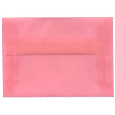 JAM Paper 4Bar A1 Translucent Vellum Invitation Envelopes, 3.625 x 5.125, Blush Pink, 50/Pack (1591615I)