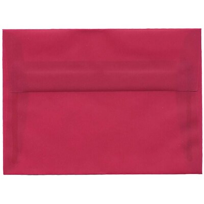 JAM Paper® A7 Translucent Vellum Invitation Envelopes, 5.25 x 7.25, Magenta Pink, 50/Pack (1591720I)