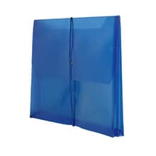 JAM Paper® Plastic Envelopes with Elastic Band Closure, 9.75 x 13 with 2.625 Inch Expansion, Blue, 1