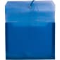 JAM Paper® Plastic Envelopes with Elastic Band Closure, 9.75 x 13 with 2.625 Inch Expansion, Blue, 12/Pack (218E25BUB)