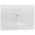 JAM Paper® Plastic Envelopes with Elastic Band Closure, 9.75 x 13 with 2.625 Inch Expansion, Clear,
