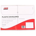 JAM Paper® Plastic Envelopes with Elastic Band Closure, 9.75 x 13 with 2.625 Inch Expansion, Clear,