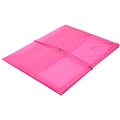 JAM Paper® Plastic Envelopes with 2 5/8 Exp, Elastic Closure, Letter Booklet, 9.75 x 13, Fuchsia Pin