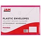 JAM Paper® Plastic Envelopes with Hook & Loop Closure, Letter Booklet, 9.75" x 13", Fuchsia Pink Poly, 12/Pack (218V0FU)