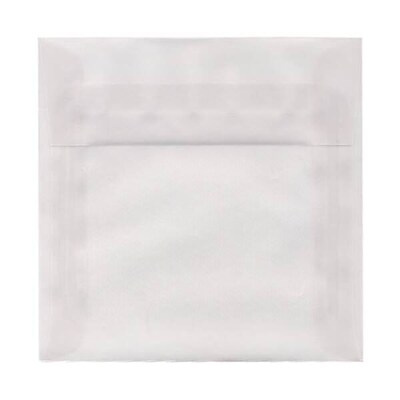 JAM Paper 7.5 x 7.5 Square Translucent Vellum Invitation Envelopes, Clear, 50/Pack (81981I)