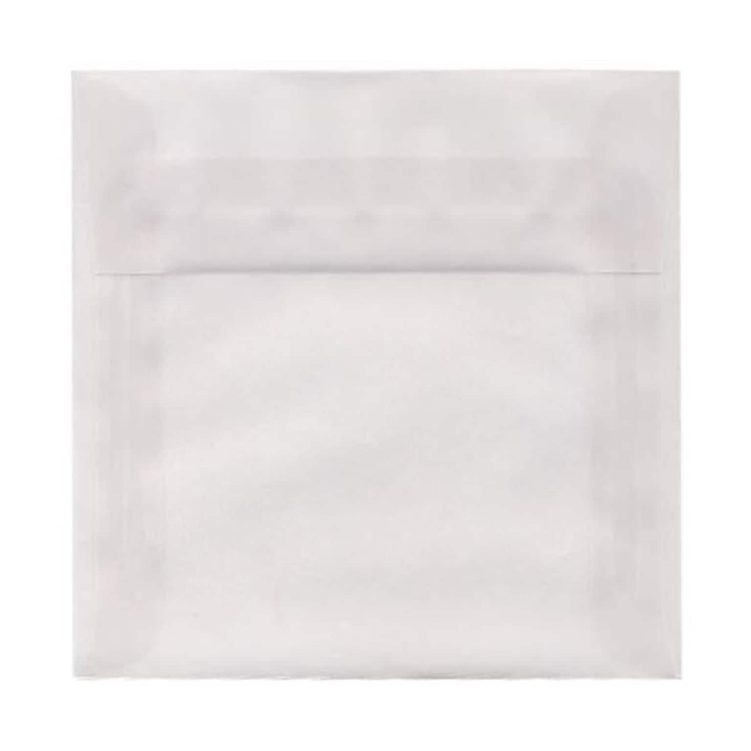 JAM Paper 7.5 x 7.5 Square Translucent Vellum Invitation Envelopes, Clear, 50/Pack (81981I)