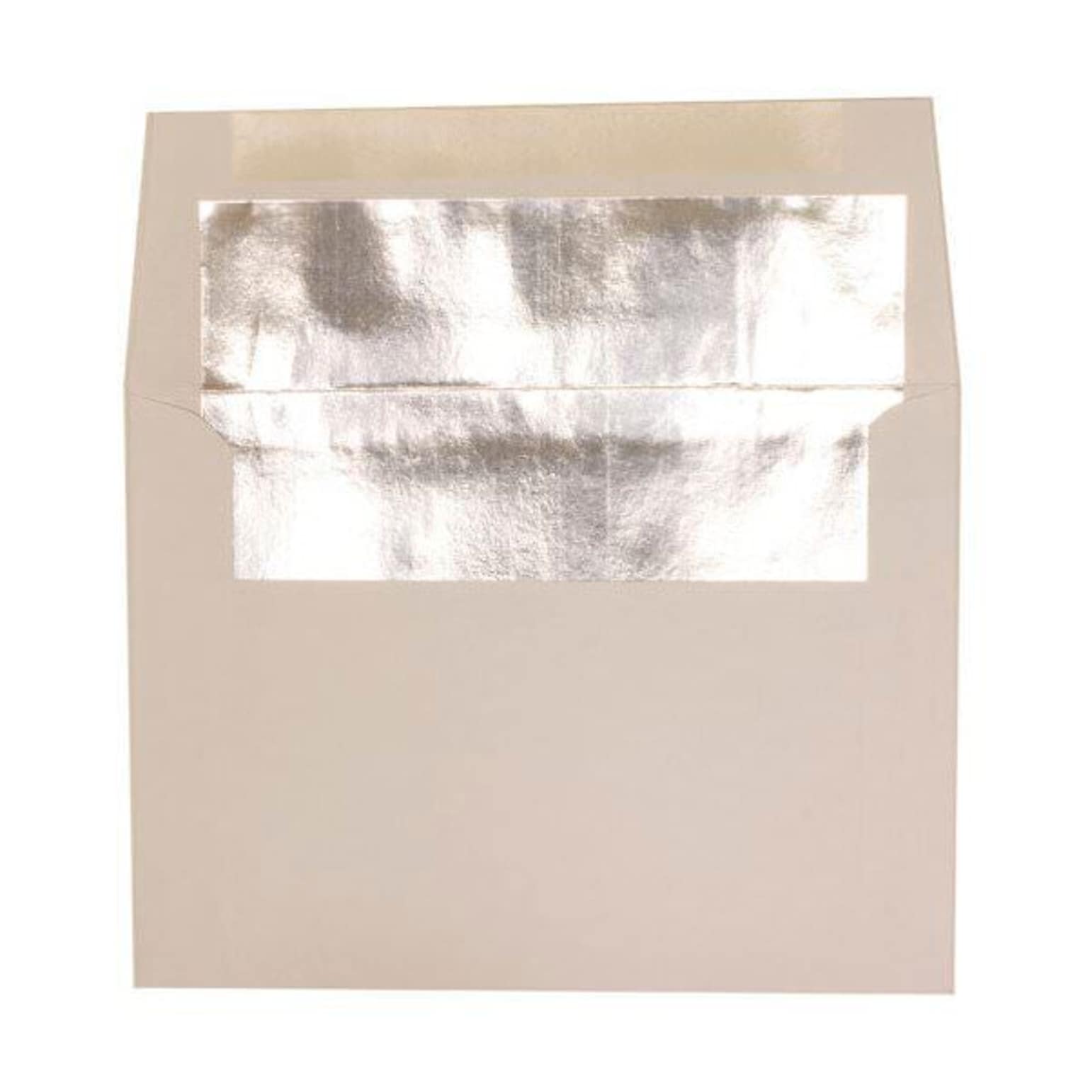 JAM Paper A2 Foil Lined Invitation Envelopes, 4.375 x 5.75, White with Silver Foil, 50/Pack (79415I)