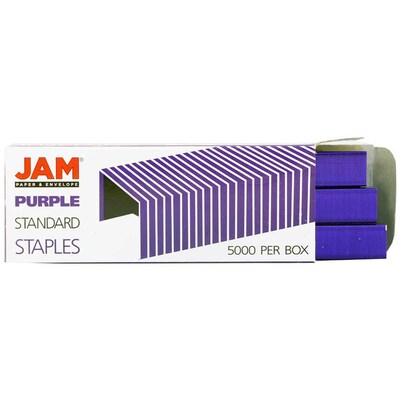 JAM Paper® Standard Size Colorful Staples, Purple, 5000/box (335PU)