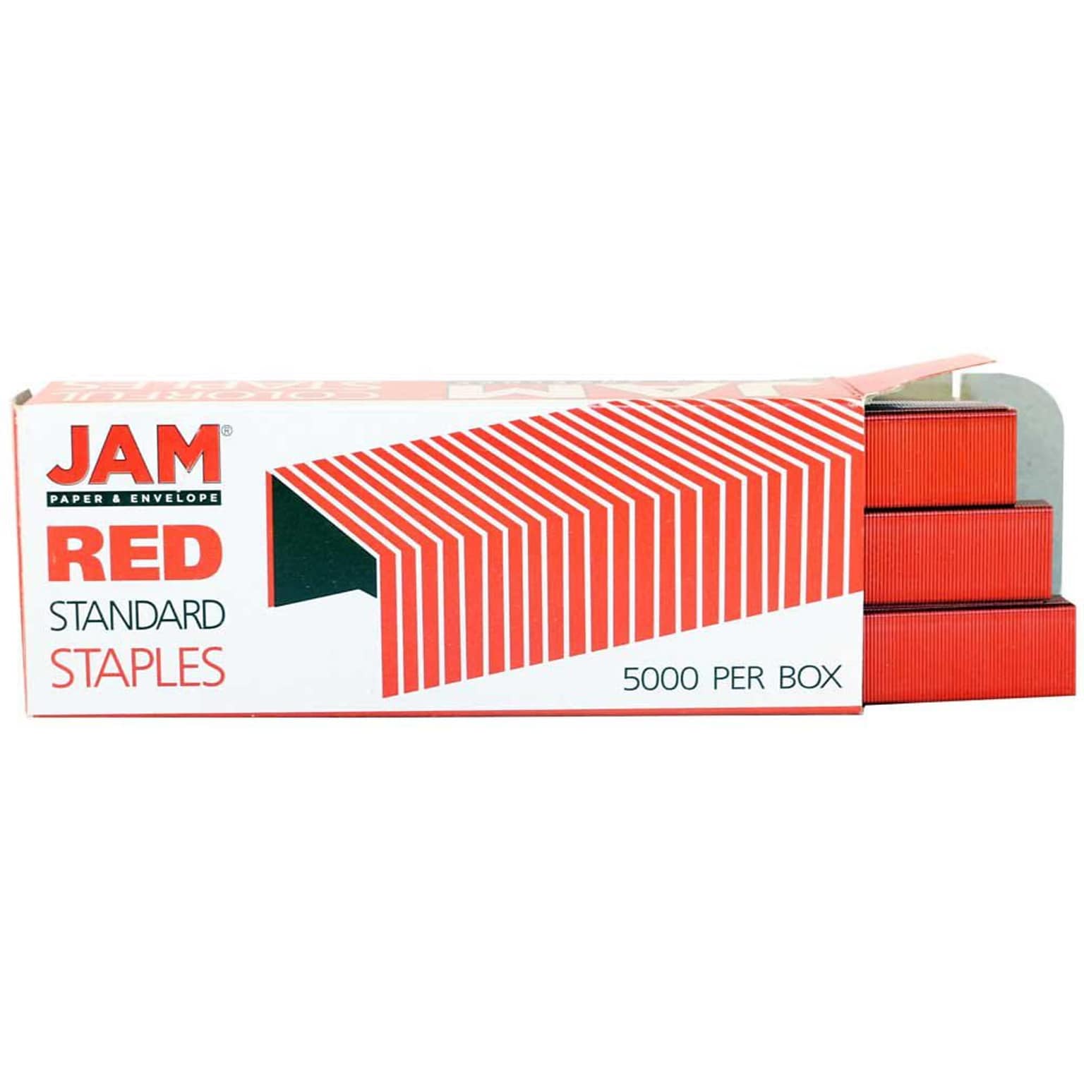 JAM Paper® Standard Size Colorful Staples, Ruby Red, 5000/Box (335RE)