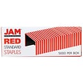 JAM Paper® Standard Size Colorful Staples, Ruby Red, 5000/Box (335RE)