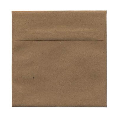 JAM Paper® 5.5 x 5.5 Square Invitation Envelopes, Brown Kraft Paper Bag, 50/Pack (46317108I)
