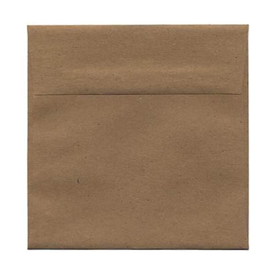 JAM Paper® 5.5 x 5.5 Square Invitation Envelopes, Brown Kraft Paper Bag, 50/Pack (46317108I)