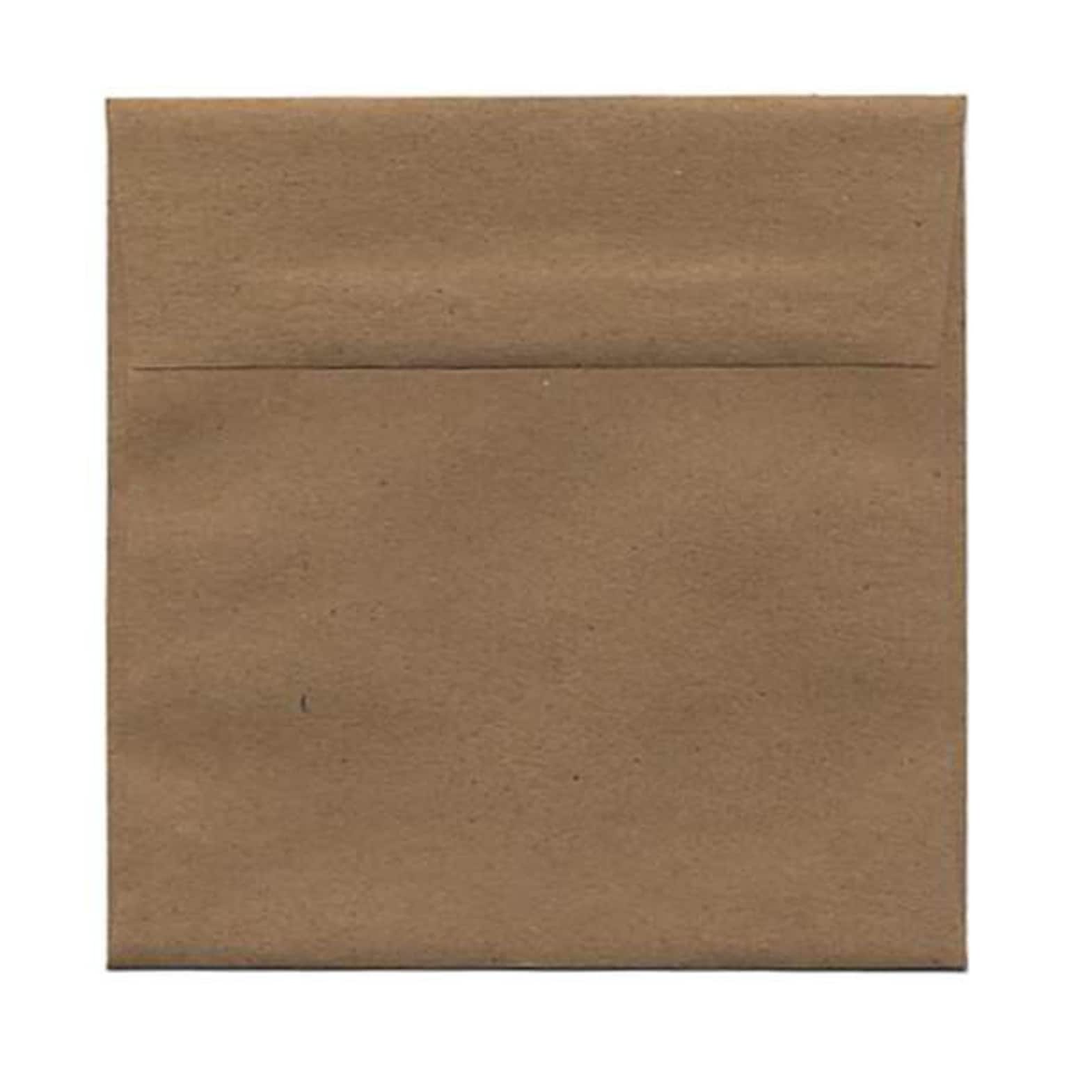 JAM Paper® 5.5 x 5.5 Square Invitation Envelopes, Brown Kraft Paper Bag, 50/Pack (46317108I)