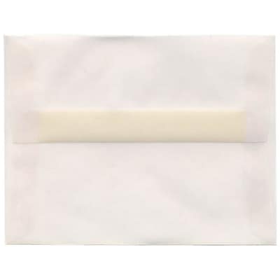 JAM Paper A2 Translucent Vellum Invitation Envelopes, 4.375 x 5.75, Clear, 50/Pack (53794I)