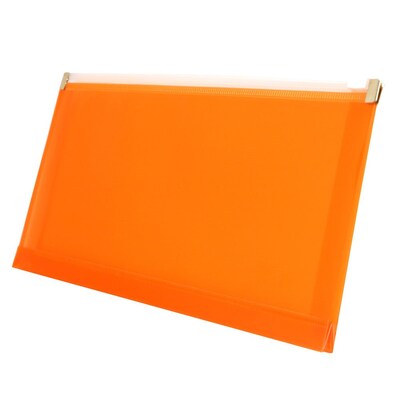 JAM Paper® #10 Plastic Envelopes with Zip Closure, 5 x 10, Orange Poly, 12/pack (921Z1OR)