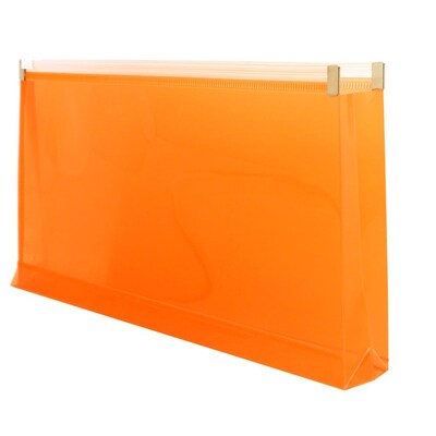 JAM Paper® #10 Plastic Envelopes with Zip Closure, 5 x 10, Orange Poly, 12/pack (921Z1OR)