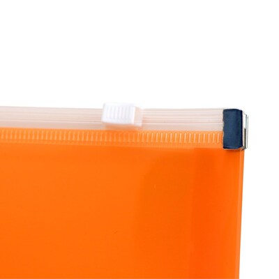 JAM Paper® #10 Plastic Envelopes with Zip Closure, 5 x 10, Orange Poly, 12/pack (921Z1OR)