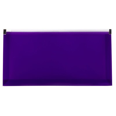 JAM Paper® #10 Plastic Envelopes with Zip Closure, 5 x 10, Purple Poly, 12/pack (921Z1PU)